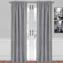 SUN+BLK Bradley Total Blackout Curtain Textured Thermal Insulated 1 Panel with Rod Pocket, Grey, 52x84, Wide Width