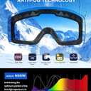 Ski Goggles for Men Women Youth, OTG Snowboard Goggles/Snow Goggles with UV Protection and Anti Fog Over Glasses