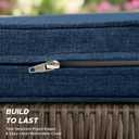 Outdoor Chair Cushions, Water-Resistant & Fade-Resistant, Patio Furniture Square Seat Replacement Chair Pads with Ties, Removable Cover, Non-Slip Bottom, Set of 4, 19 x 19 Inch, Navy Blue