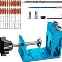 Pocket Hole Jig Kit Dowel Drill Joinery Screw Kit Carpenters Wood Woodwork Guides Joint Angle Tool All-In-One Drill Hole System Set -Upgrade Version