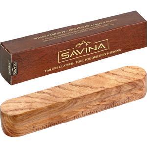 Savina Tailors Clapper for Quilting, Hard Wood Professional Multipurpose Durable for Seam Ironing, Flattening Tool. Great for Setting Fabric Folds, Accenting, Clothing Wrinkle Sewing.