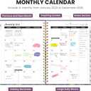 2026 Planner, Weekly and Monthly Planner for Women, January 2026 - December 2026, Hardcover 2026 Calendar Planner Book with Tabs, Inner Pocket, Spiral Bound, Perfect for Office Home School Supplies - A5 (6.3" x 8.5"), Moonlit Blooms