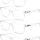Large Reading Glasses Mens Oversized Wide Readers 1.50 Lightweight Clear Magnifying Cheaters for Men W/Big Head 4 Pack