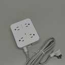 Surge Protector Power Strip - HANYCONY 8 Outlets 4 USB (2 USB C) Charging Ports, Multi Plug Outlet Extender, 5Ft Braided Extension Cord, Flat Plug Wall Mount Desk Charging Station for Home Office ETL (White)