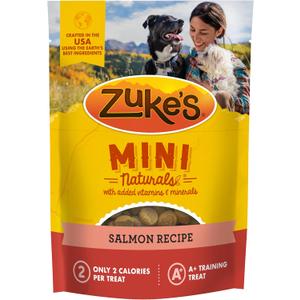 Zukes Mini Naturals Dog Training Treats for Dogs, Pet Treats made with Real Salmon, 16 oz. Resealable Pouch - 16 oz. Bag (1 Pound (Pack of 1))
