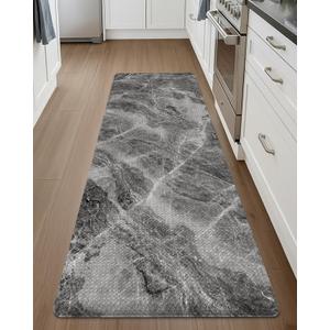 DEXI Kitchen Floor Mats Cushioned Anti Fatigue, 23x59 Large Wide Standing Comfort Runner Rug Waterproof, Marble Memory Foam Padded for Front Sink Laundry, Dark Grey