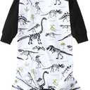 Dogs Cotton Pajamas with White Dinosaur Pattern Onesie Jumpsuit for Large Dog Full Coverage Sleeper Pets Shirts pjs(3XL，White)