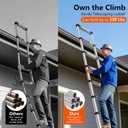 Telescoping Ladder 10.5 FT Stainless Steel Extension Ladder, Collapsible Telescopic Rv Ladders Extendable Telescope Folding Compact Adjustable Portable Ladders for Home Roof, 330lbs Max Capacity