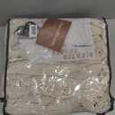 Light Cream Blackout Curtains 102 Inches Long for Dining Room, Petty Memory Shape Pinch Pleat Natural Linen Drapes Energy Saving Privacy Two Layer Thick Curtain for Playroom 2 Panels Set