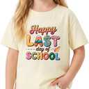 Happy Funny Last Day of School T-Shirt for Kids Toddler Girls Boys Short Sleeve Tee Cotton 2-8T
