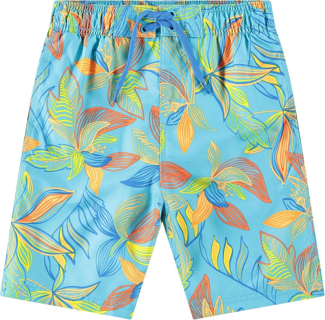 Kanu Surf Boys' Echo Quick Dry UPF 50+ Beach Swim Trunk (10-12, Explore Aqua, M)