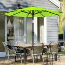 AreShark 9 FT Patio Umbrella for Outdoor, Outdoor Umbrella with Push Button Tilt and Crank, Outdoor Patio Umbrellas with 8 Sturdy Ribs for Market, Garden, Deck, Backyard, Pool (Apple Green)