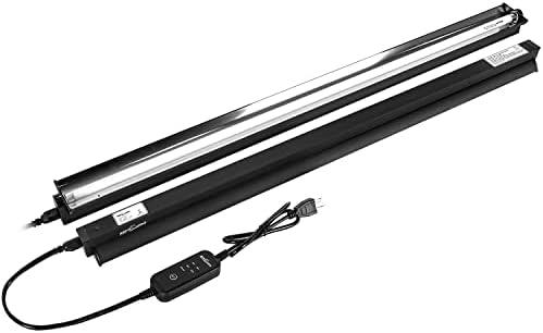 REPTI ZOO T5 HO UVB Lighting Combo Kit with Timer, Reptile Light Fixture Terrarium Hood Comes with Desert 10.0 UVB T5 Lamp Bulb (39W)
