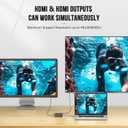 Lemorele USB C to Dual HDMI Adapter, Dual Monitor Adapter Converter Supports 4K@60Hz and Dual 4K@30Hz, for MacBook HP Dell Surface Thinkpad Type C Laptops, [macOS only Support SST Mode]