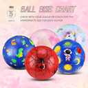 HyDren Kids Size 3 Soccer Ball with Pump Official Cute Cartoon Toddler Soccer Durable Outdoor Indoor Sports Football Game Charity Gift for Kids Boys Girls 4 to 6(Glitter Pink)