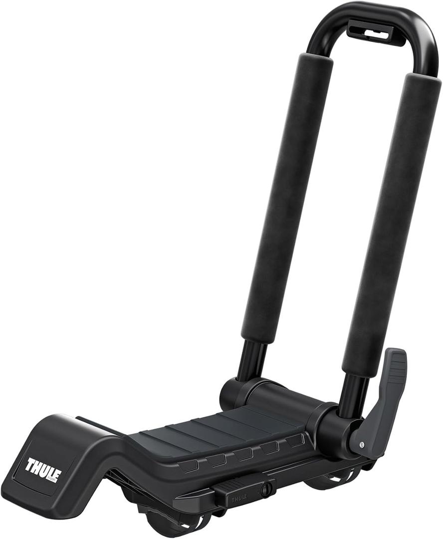Thule Hull-a-Port XTR - Kayak j-style roof rack - Carry up to 2 kayaks - Folds flat - Pre-assembled - Locks to roof rack - Universal mounting up to 80.5mm wide load bars