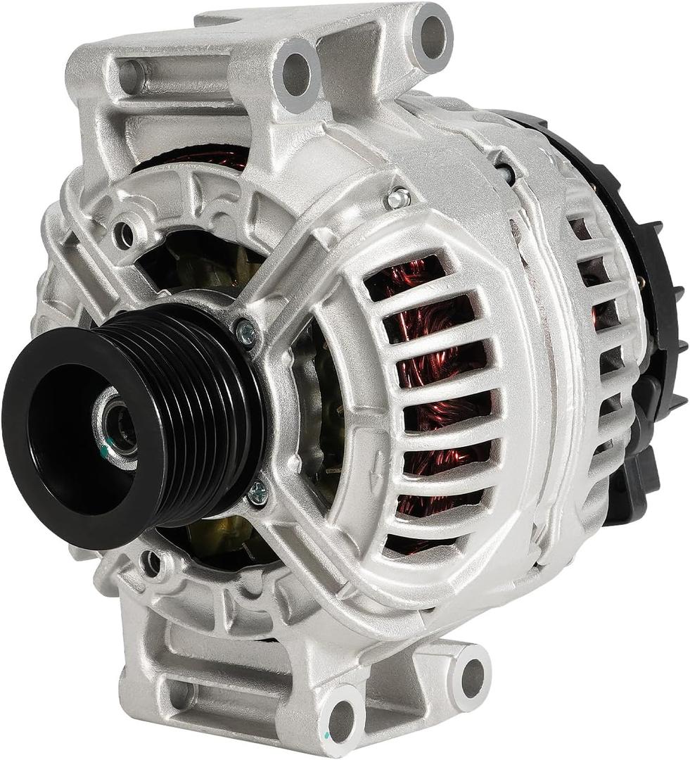 New Alternator 3.0/3.5L Compatible with Mercedes-Benz C300 V6 3.0L 2009-2012, GLK350 V6 3.5L 2010-2012 - Replace 0124525171 12V 150A 6-Groove Pulley Alternator with One Year Quality Assurance