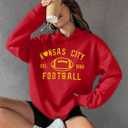 UNIQUEONE Game Day Sweatshirt Women Football Sweatshirts Football Mom Hoodie Touchdown Shirt Casual Crewneck Pullover (Red, S)