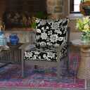 Arden Outdoor Foam Deep Seat Cushion (2-Pack), 22x24, Premium High-Density Foam, Never Flattens, Weather-Proof for Patio Chair Sofa Couch, Ashland Black Jacobean