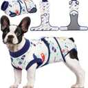 Kuoser Recovery Suit for Dogs Cats After Surgery, Professional Pet Recovery Shirt Dog Abdominal Wounds Bandages, Substitute E-Collar & Cone,Prevent Licking Dog Onesies Pet Surgery Recovery Suit (Medium (Back:13.4-16.1'', Weight:14-25 Lb))