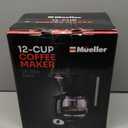Mueller 12-Cup Drip Coffee Maker - Borosilicate Carafe, Auto-Off, Reusable Filter, Anti-Drip, Keep-Warm Function, Clear Water Level Window Coffee Machine, Kitchen Essentials & Accessories (Black)
