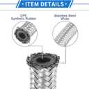 15 ft 12AN Fuel Hose AN12 3/4", Braided CPE Oil Fuel Gas Line Hose Universal for Car Durable Stainless Steel Silver Tone
