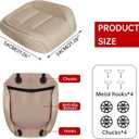 2Pcs Car Seat Cover Front PU Leather Seat Covers Universal Bottom Seat Covers for Most Vehicles,Sedan,Truck,SUV,21.26 inches in Length and 21.26 inches in Width (Beige-Front Bottom 2 Piece)