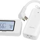 Remote Control Thermostat, pre-Wire Temp Controller with Heating/Cooling Mode,  / Switch, Temperature-Controlled Plug for Space heaters, Window AC, Fans, 110V