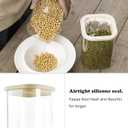 Square Pantry Glass Jars with Clear Airtight Lids Kitchen Canisters Sets for Flour, Sugar Refrigerator Safe, 40oz