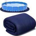 Oval Pool Liner Pad Strong Durable Puncture Resistant Floor Mat Polyester Geotextile Above Ground Pool Accessories Delicate Floor Pad for Swimming Pools Bath, Navy (12 x 18 ft)