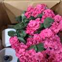 Faux Geraniums for Outdoor Planters: Hot Pink Topiary Ball, 2 Pcs | 26in Faux Silk Flowers with Pot for Front Porch Entryway Yard Patio, Red Geraniums Flower for Outdoor Indoor Decor