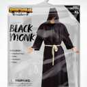 Spooktacular Creations Adult Medieval Hooded Monk Cloak Renaissance Priest Robe Halloween Costume (XX-Large, Black)