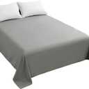 Sfoothome Gray Bedding Top Sheet - Flat Sheet for Queen Mattress - Softer Than Egyptian Cotton