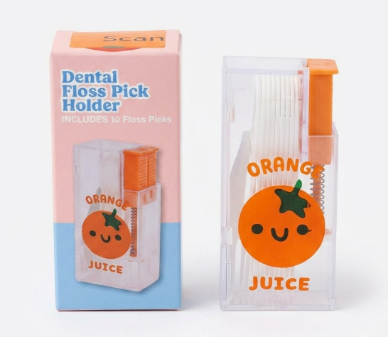 Dental Floss Pick Holder (Includes 10 Floss Picks) Set of 2 