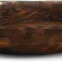 9"10" Dark Farmhouse Brown Mini Dough Bowl Small Wood Decorative Bowl - The Itty Bitty Bowl Dark Farmhouse Brown