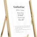 Gold 4x6" Floating Picture Frame for Photo(2x3'',3.5x5''),Adjustable Tabletop/Shelf,Floating Picture Frames 2x3'',Classy Metal Gift Frames for Wedding,Thanksgiving,Christmas