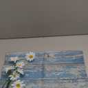 Baocicco White Daisy Magnetic Mailbox Cover Vintage Blue Wood Grain Mailbox Covers Magnetic Spring Flower Mailwraps Standard Size 21x18 Inch Mailbox Wrap Post Letter Box Covers for Outdoor Decorative