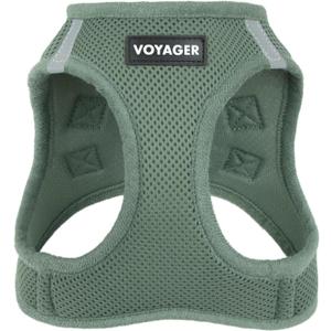Best Pet Supplies Voyager Step-in Air Harness - All Weather Mesh, Reflective, No Pull Harness for Dogs, Cats - Secure with Hook & Loop Fastener, Buckle, Double D-Rings - Moss Green, XS (Chest: 13 - 14.5")