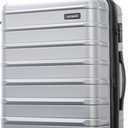 Samsonite Omni 2 Hardside Expandable Luggage with Spinners, Arctic Silver, Checked-Medium 24-Inch