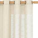 LAMIT Beige Linen Curtains 84 Inch Length 2 Panels for Living Room, Light Filtering Boho Window Treatments Semi Sheer Neutral Thick Drapes with Bronze Grommet for Bedroom/Farmhouse, 52 X 84 Inch