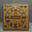 16 Inch Large Outdoor Wall Clock, Black Metal Modern Minimalist Battery Operated Silent Clock for Patio, Pool, Garden, Living Room, Kitchen, Office, Bedroom Decor with Easy to Read Numbers