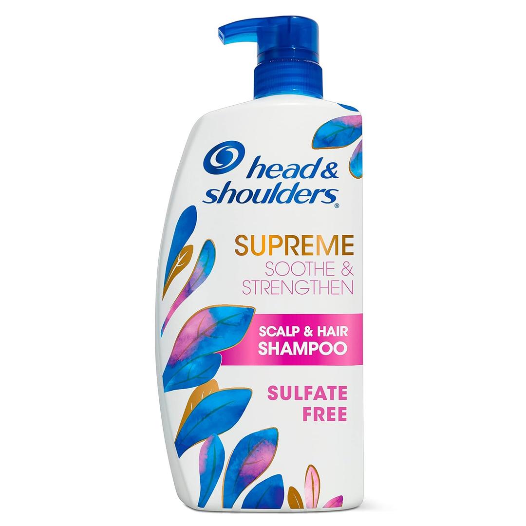 Head & Shoulders Supreme Anti-Dandruff Shampoo with Argan Oil and Rose Essence, 1% Pyrithione Zinc, Sulfate-Free, Deep Moisturization and Itch Control, 28.2 fl oz