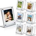 SAYAYA 12 Pack Acrylic Magnetic Picture Frames, Mini Fridge Magnet Frames 2x3in, Double-Sided Photo Frame for Refrigerator suit Polaroid Fujifilm Instax Display Stand Table Top Decor & Gifts (Clear)
