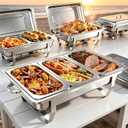 Chafing Dishes for Buffet, 11Qt, 4 Pack, Silver