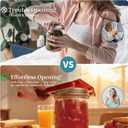 Jar Opener for Weak Hands & Seniors with Arthritis, Easy Twist-Off Lid & Bottle Opener, Ergonomic Handle with Stainless Steel Teeth, Practical Kitchen Gift for Elderly, Women & Men (0.25.3 in, Red)