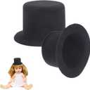 Mini Top Hat, 2pcs Miniature Top Hats for Dolls Doll Tophat Decorative Party Supplies for DIY Pets Craft Accessories Ornaments Party Decoration Cosplay Accessories