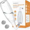 2 x Nasal Irrigator, Sinus Rinse Bottle, BPA-Free, Ergonomic Design, 2 Tips for Adult/Kids, Reduces Snoring, Relieves congestion, Easy to use, Transparent Light-grey