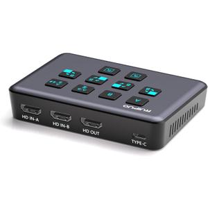 HDMI Live Stream Switcher, 4K 60HZ Video Capture Card USB c HDMI to USB 3.0 Video Capture for Streaming,Podcasting,Compatible with PS5,PS4/Pro,Xbox Series X/S,Xbox One X/S,OBS (Grey)