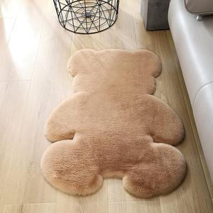 2ft Small Bear Shag Rug, Soft Fluffy Faux Sheepskin Fur Rug Fuzzy Shaggy Area Rug Cute Plush Carpet for Nursery Kids Girls Bedroom Room Aesthetic Living Room Floor Home Decor, Brown