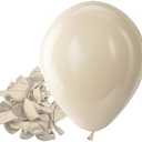 Bezente White Sand Latex Party Balloons - 50 Pack 5 inch Matte Sand White Helium Balloons for Birthday Wedding Bridal Shower Gender Reveal Party Decoration